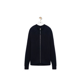 Men Zip-Up Cardigan - Navy Blue