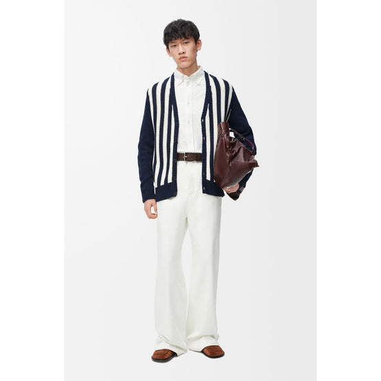 Men Cardigan - Navy/White