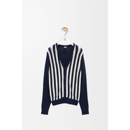 Men Cardigan - Navy/White