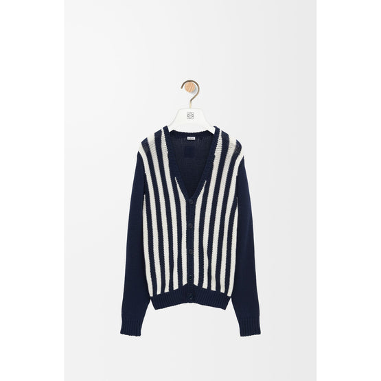 Men Cardigan - Navy/White