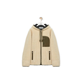 Men Hooded Jacket - Natural/Khaki Green