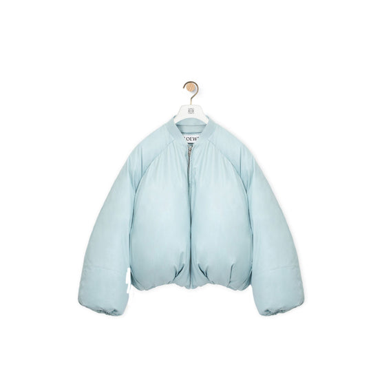 Men Padded Bomber Jacket - Light Sea-Water Green