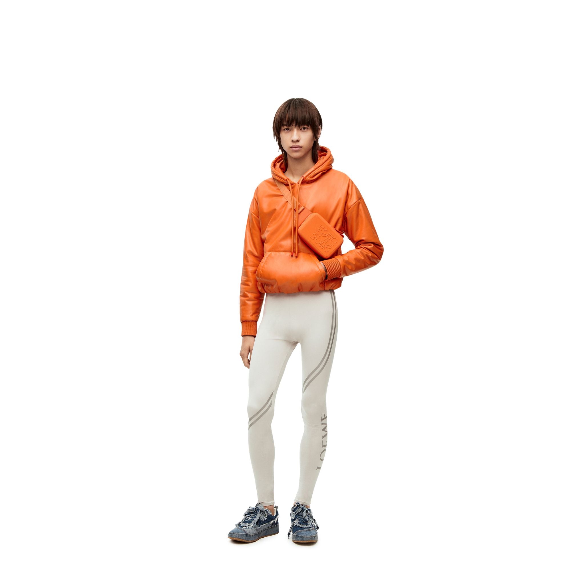 Men Puffer Hoodie - Orange