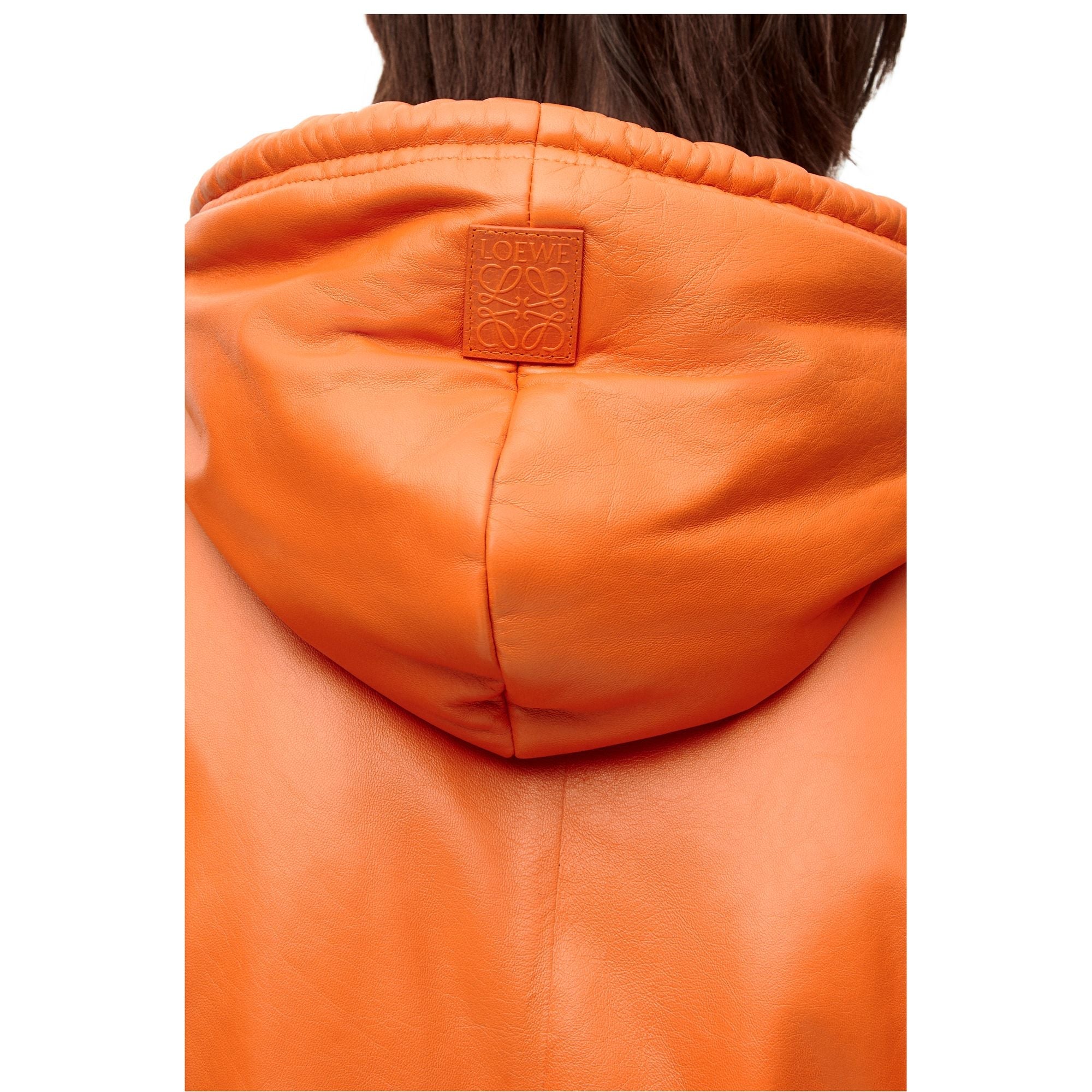 Men Puffer Hoodie - Orange
