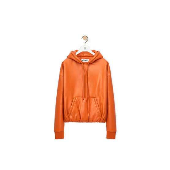Men Puffer Hoodie - Orange
