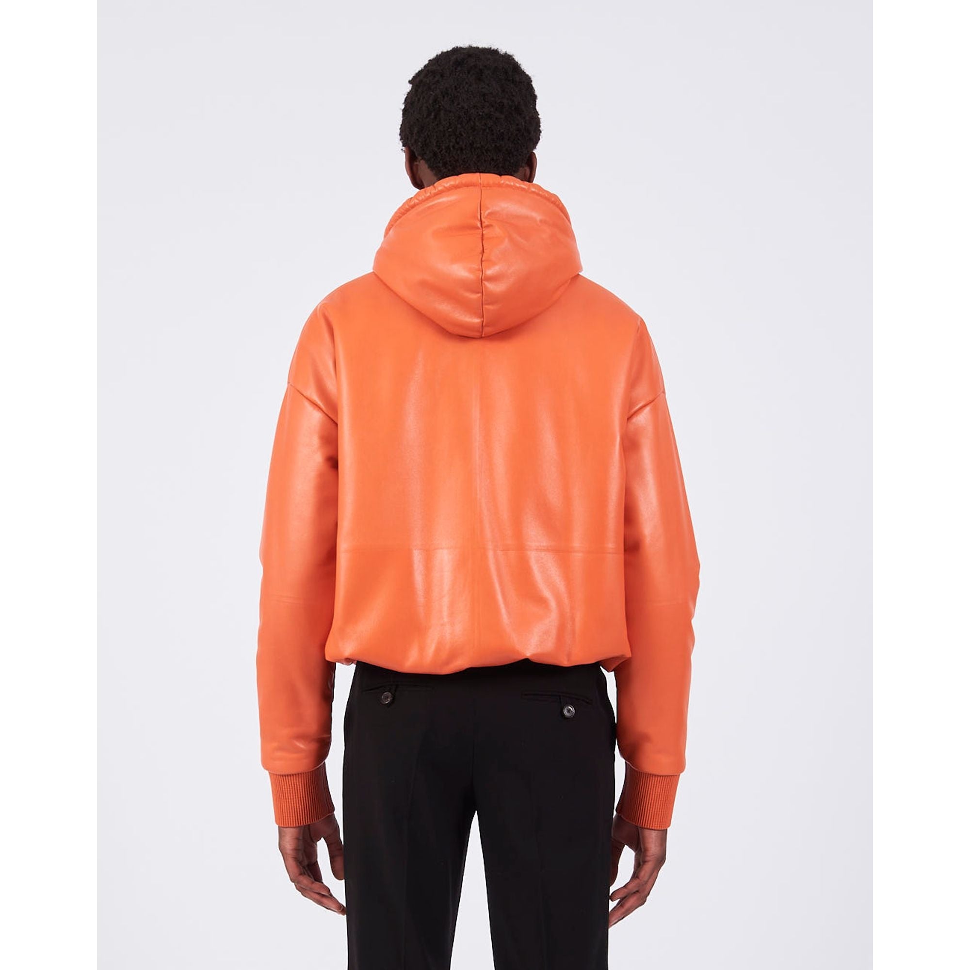 Men Puffer Hoodie - Orange