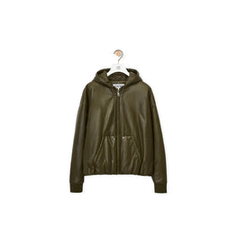 Men Zip Through Puffer Hoodie - Dark Khaki
