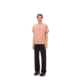 Men Overdyed Anagram T-Shirt - Peach Bloom