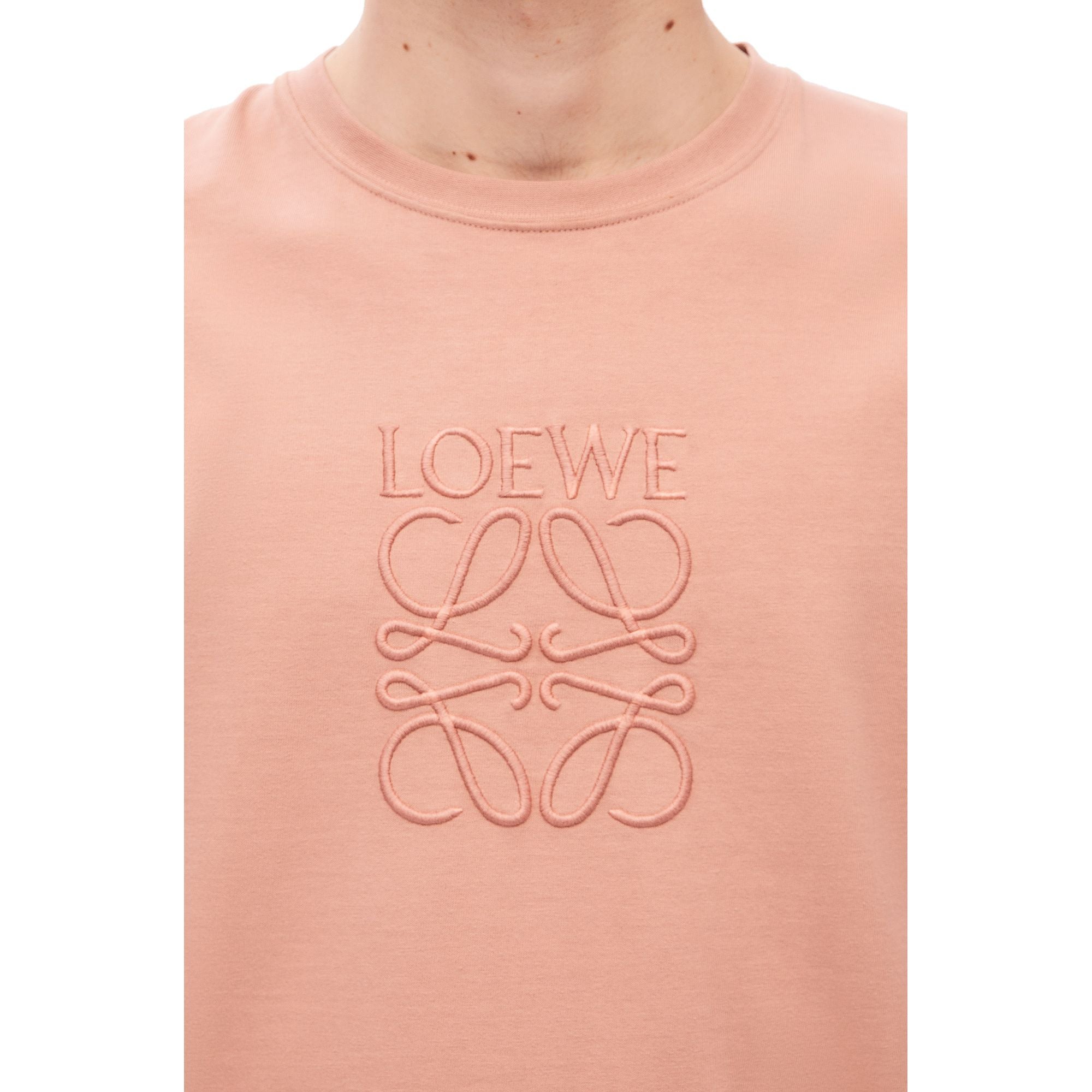 Men Overdyed Anagram T-Shirt - Peach Bloom