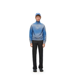 Men Zip-Up Sweatshirt - Washed Blue