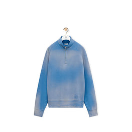 Men Zip-Up Sweatshirt - Washed Blue