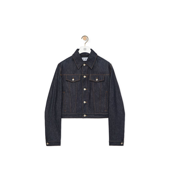 Men Fitted Trucker Jacket - Raw Denim