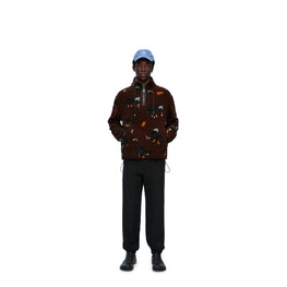 Men Anorak - Chocolate Brown/Multicolor