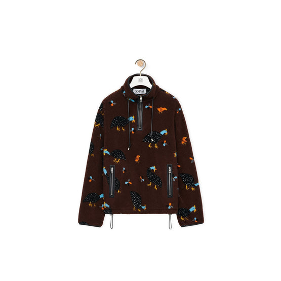 Men Anorak - Chocolate Brown/Multicolor