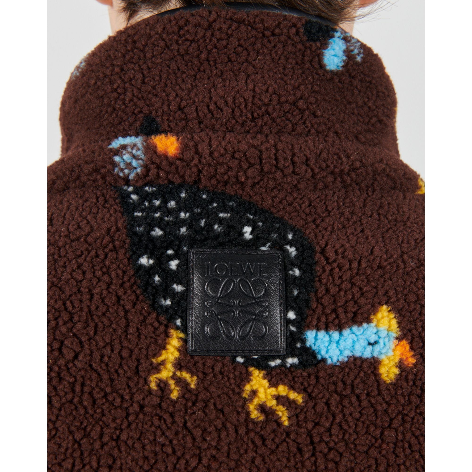 Men Anorak - Chocolate Brown/Multicolor