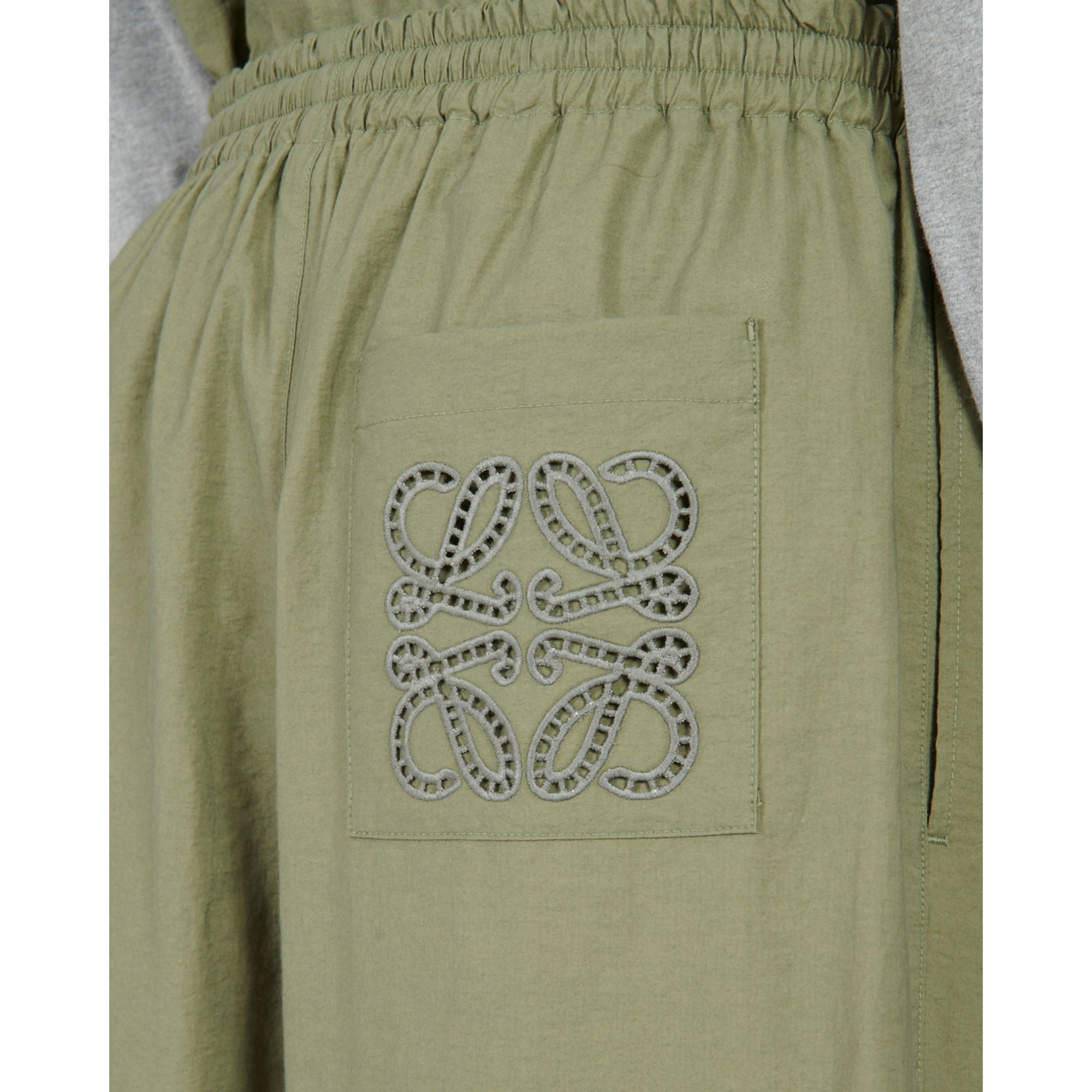 Men Cropped Trousers - Khaki Green