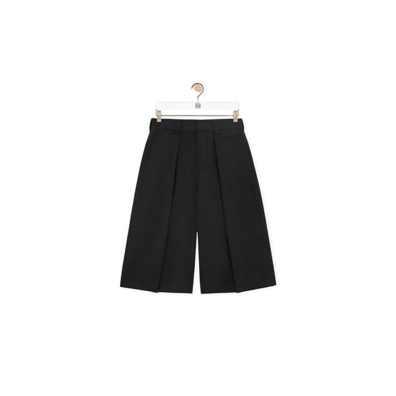 Men Pleated Shorts Af - Black