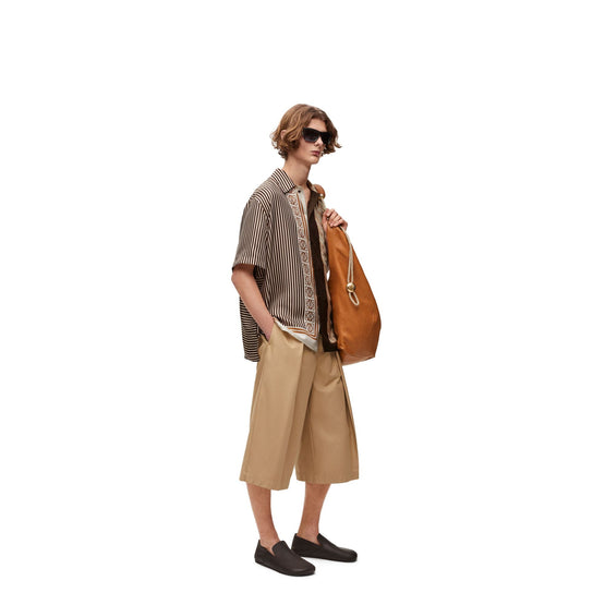 Men Short Sleeve Shirt - Light Beige/Multicolor
