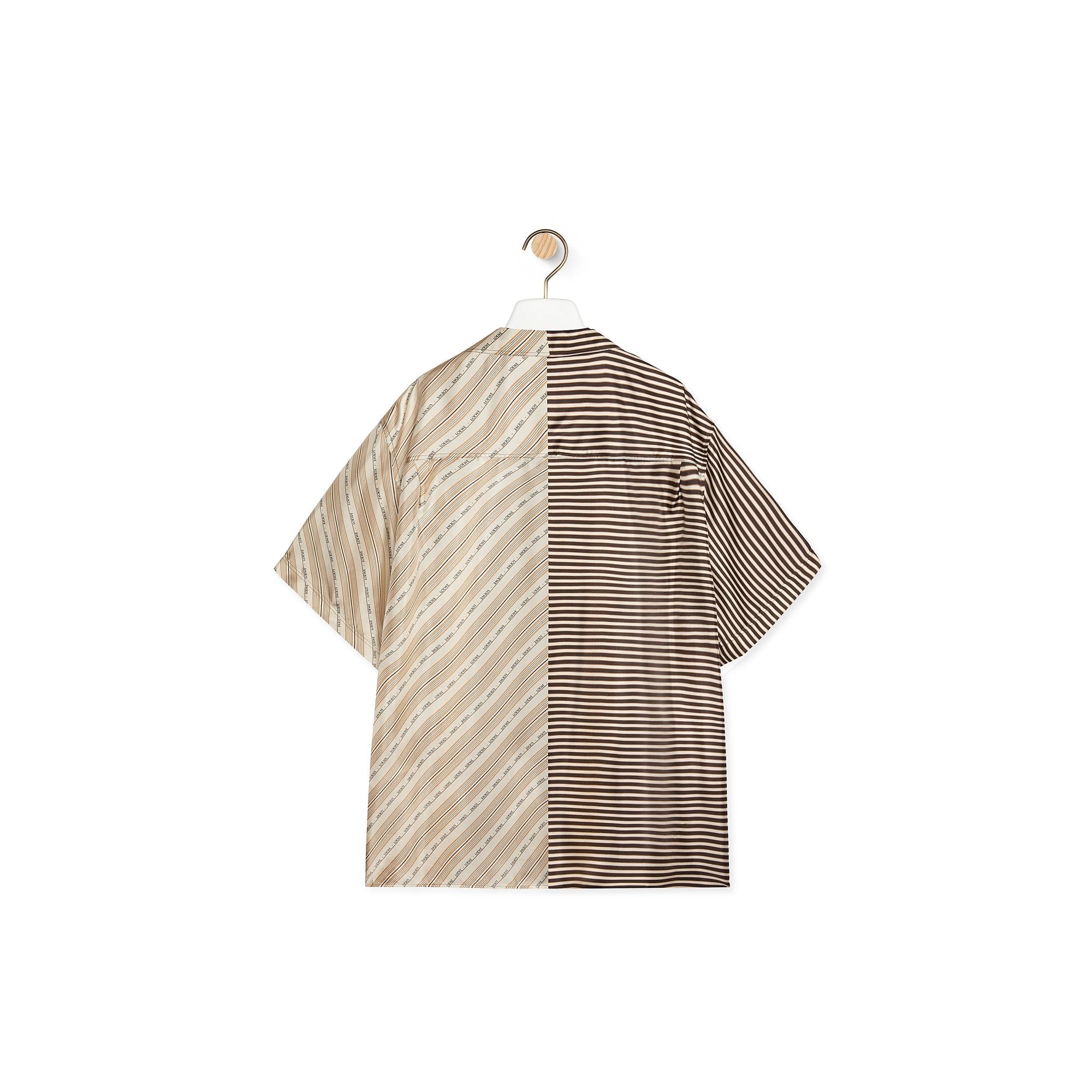 Men Short Sleeve Shirt - Light Beige/Multicolor