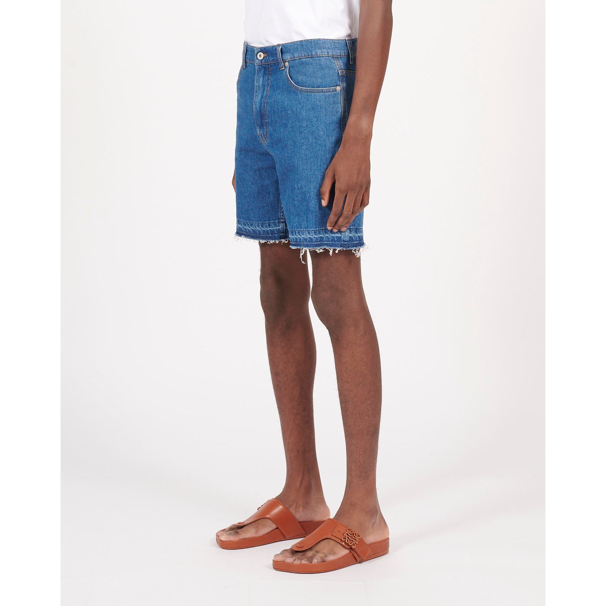 Men Denim Shorts - Medium Blue