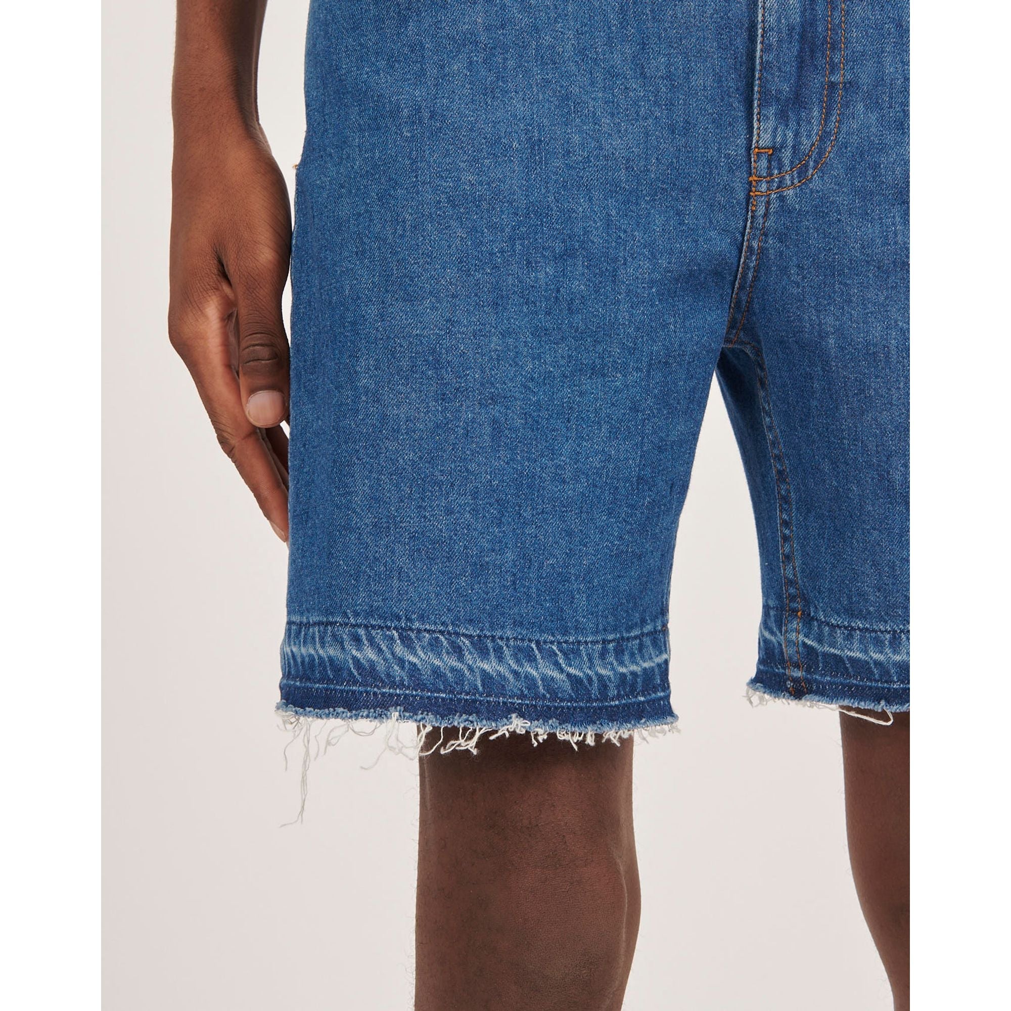Men Denim Shorts - Medium Blue