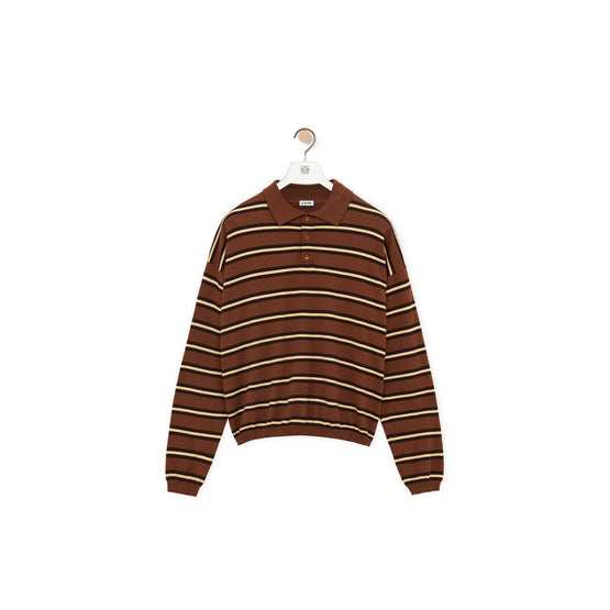 Men Polo Sweater - Beige/Brown