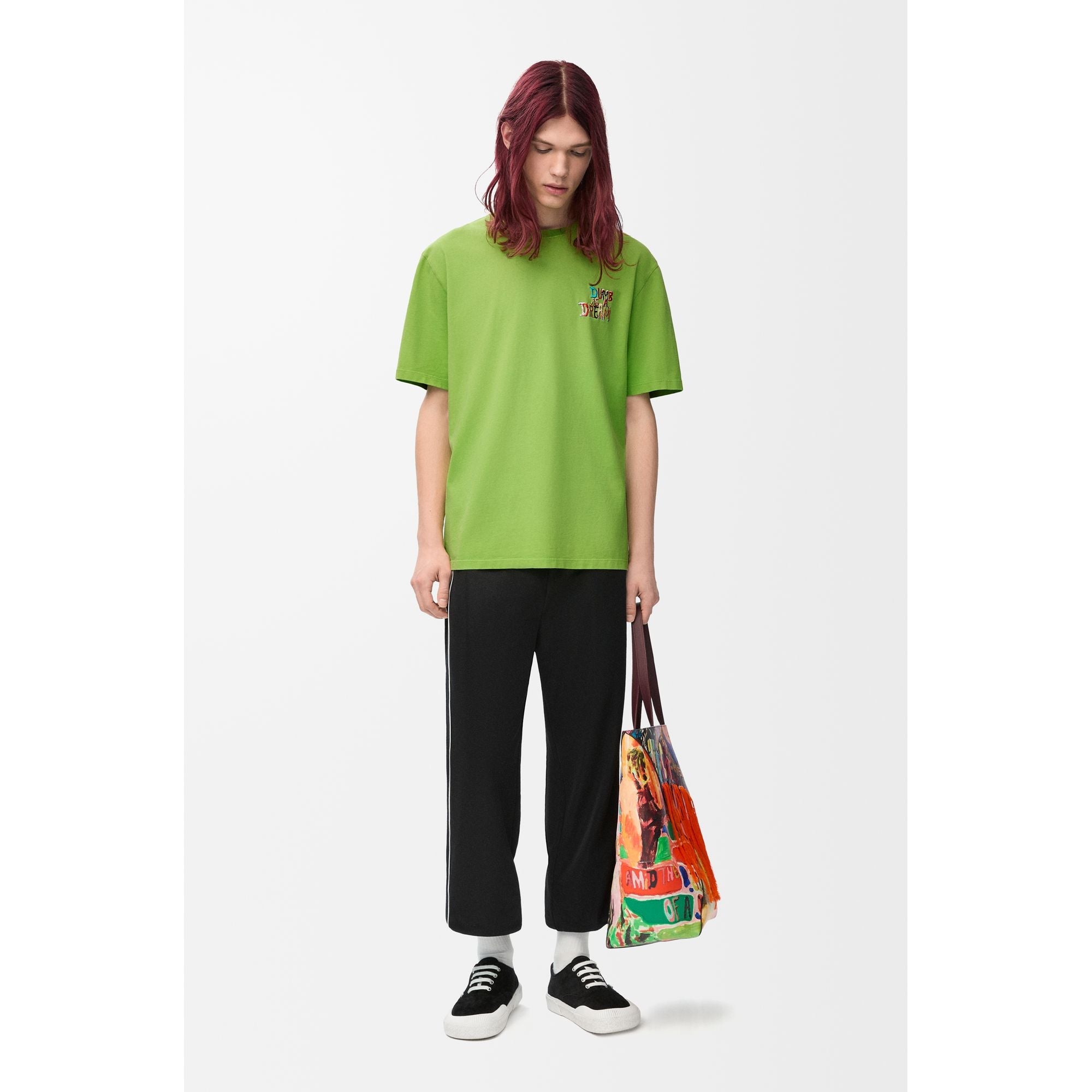 Men Loose Fit T-Shirt - Green/Multicolor