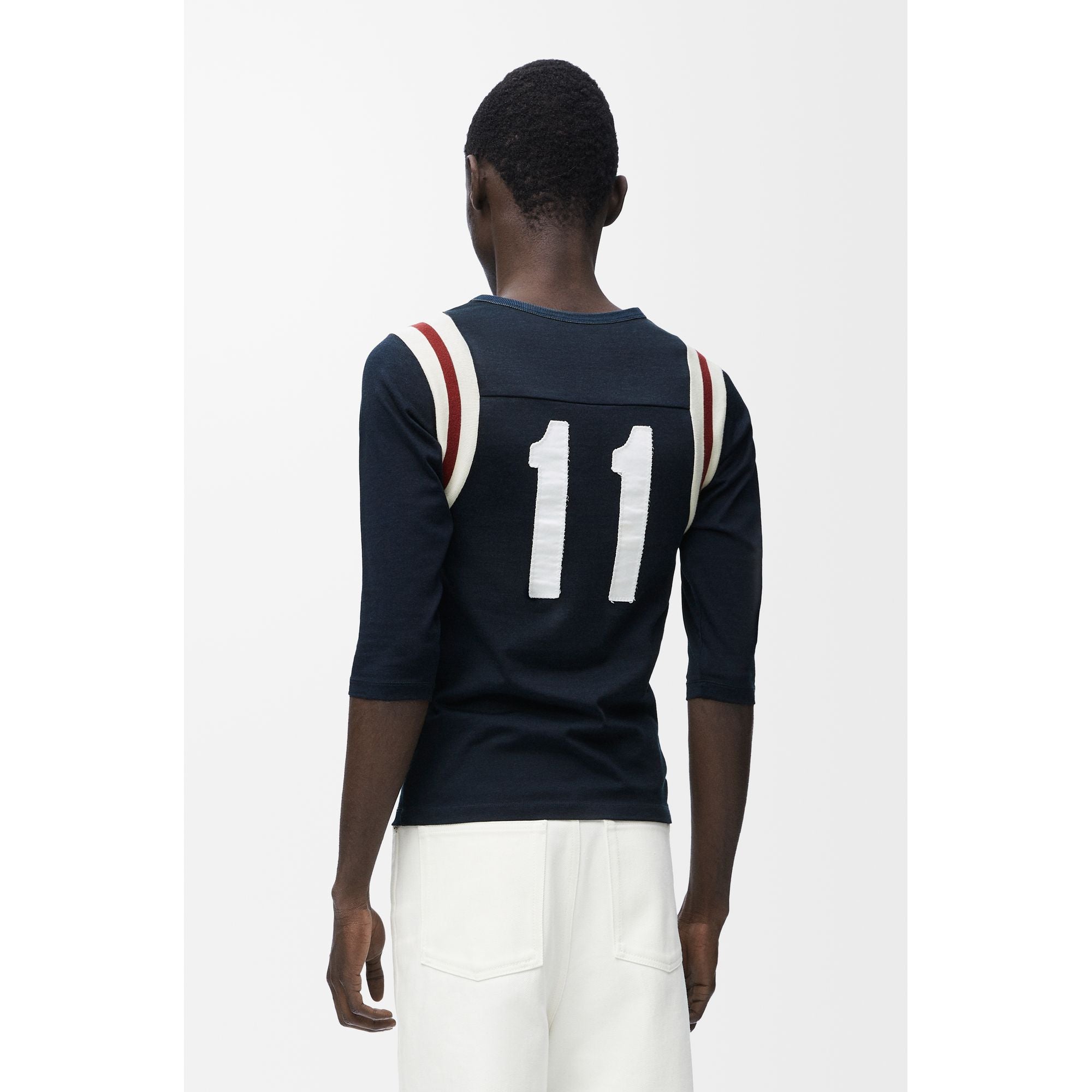 Men Slim Fit T-Shirt - Navy Blue/Burgundy
