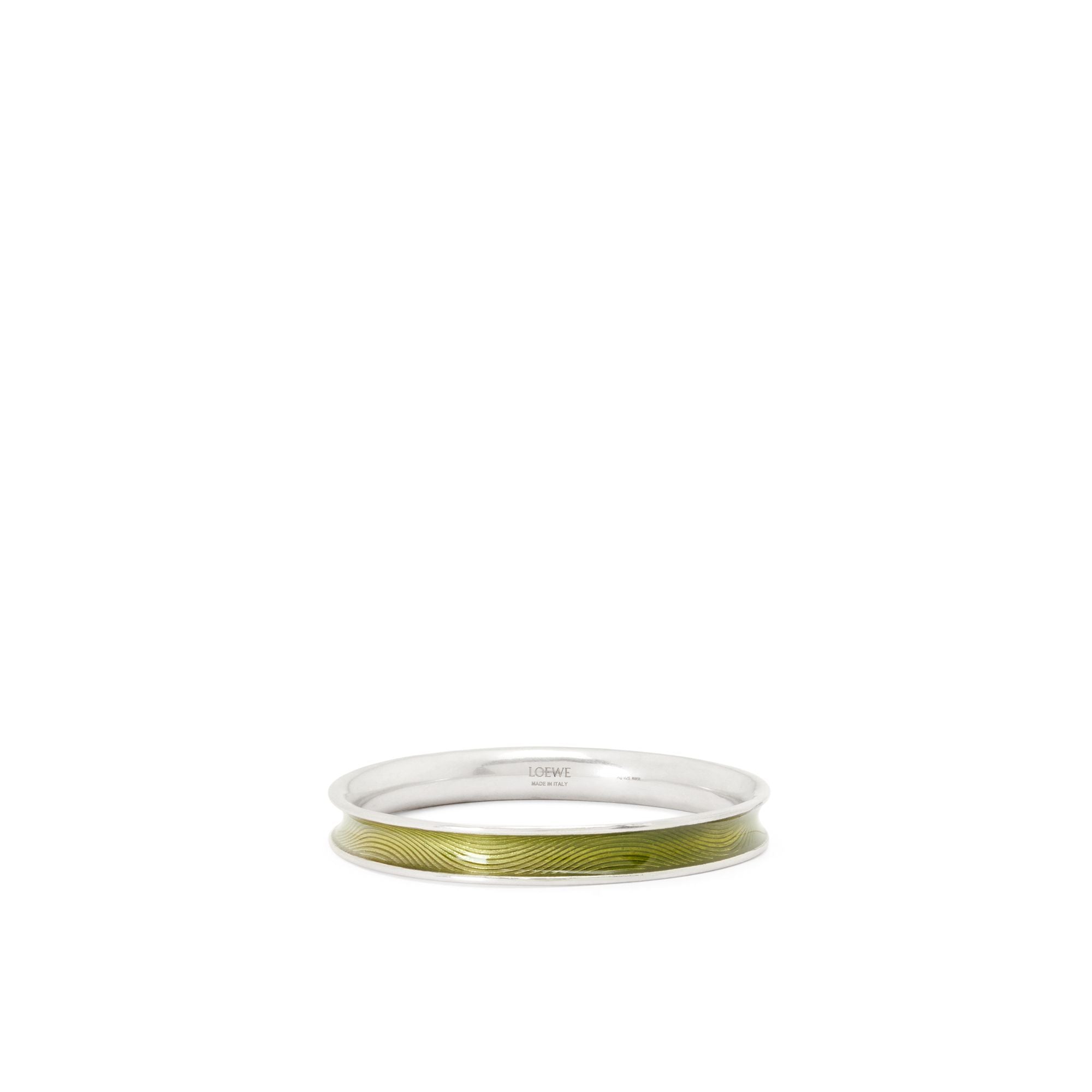 Women Guilloche Wave Bangle - Green