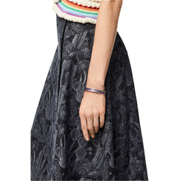Women Guilloche Wave Bangle - Light Purple