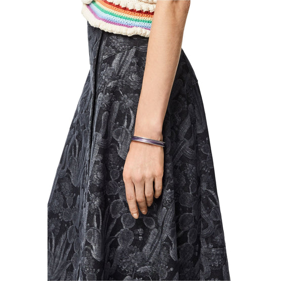 Women Guilloche Wave Bangle - Light Purple
