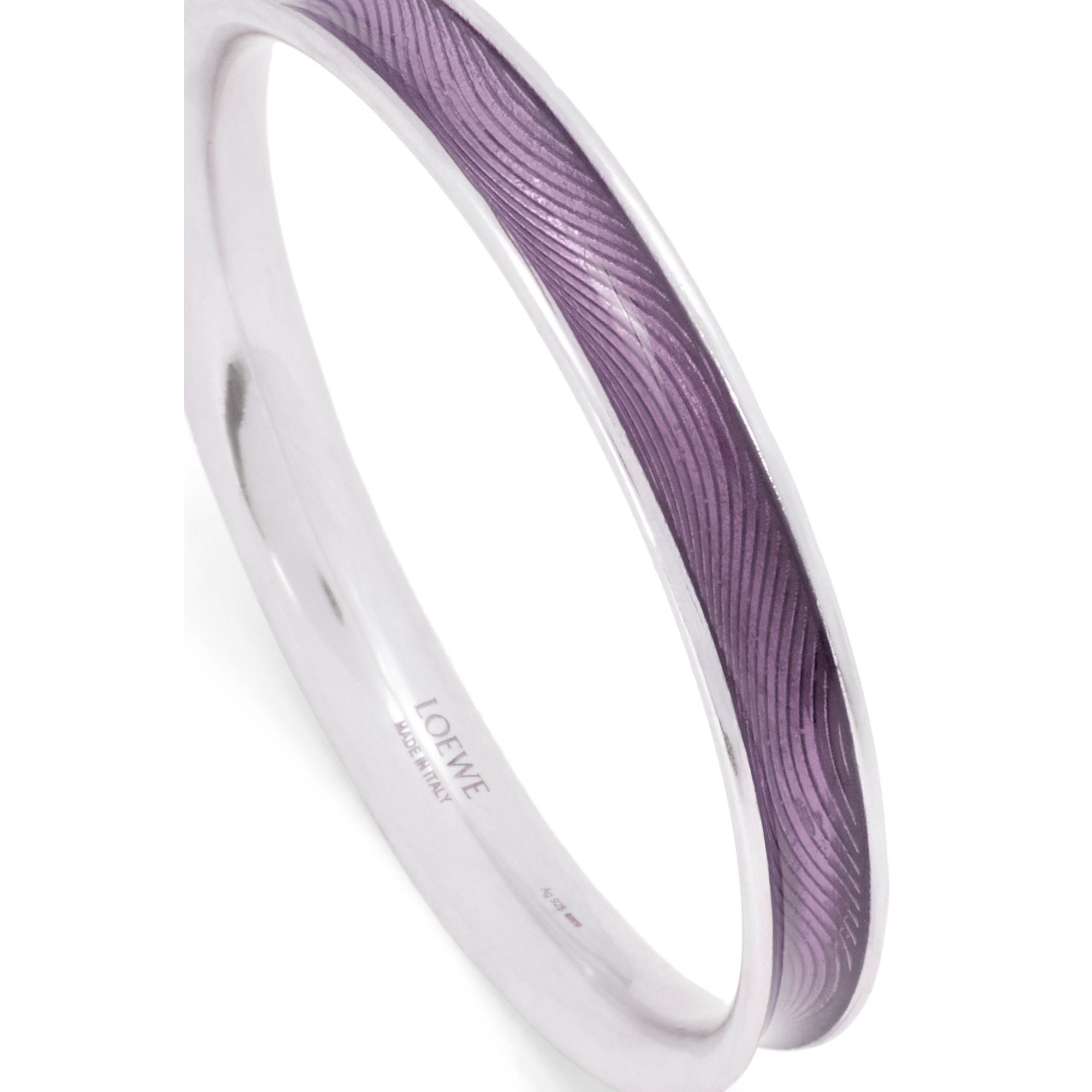 Women Guilloche Wave Bangle - Light Purple