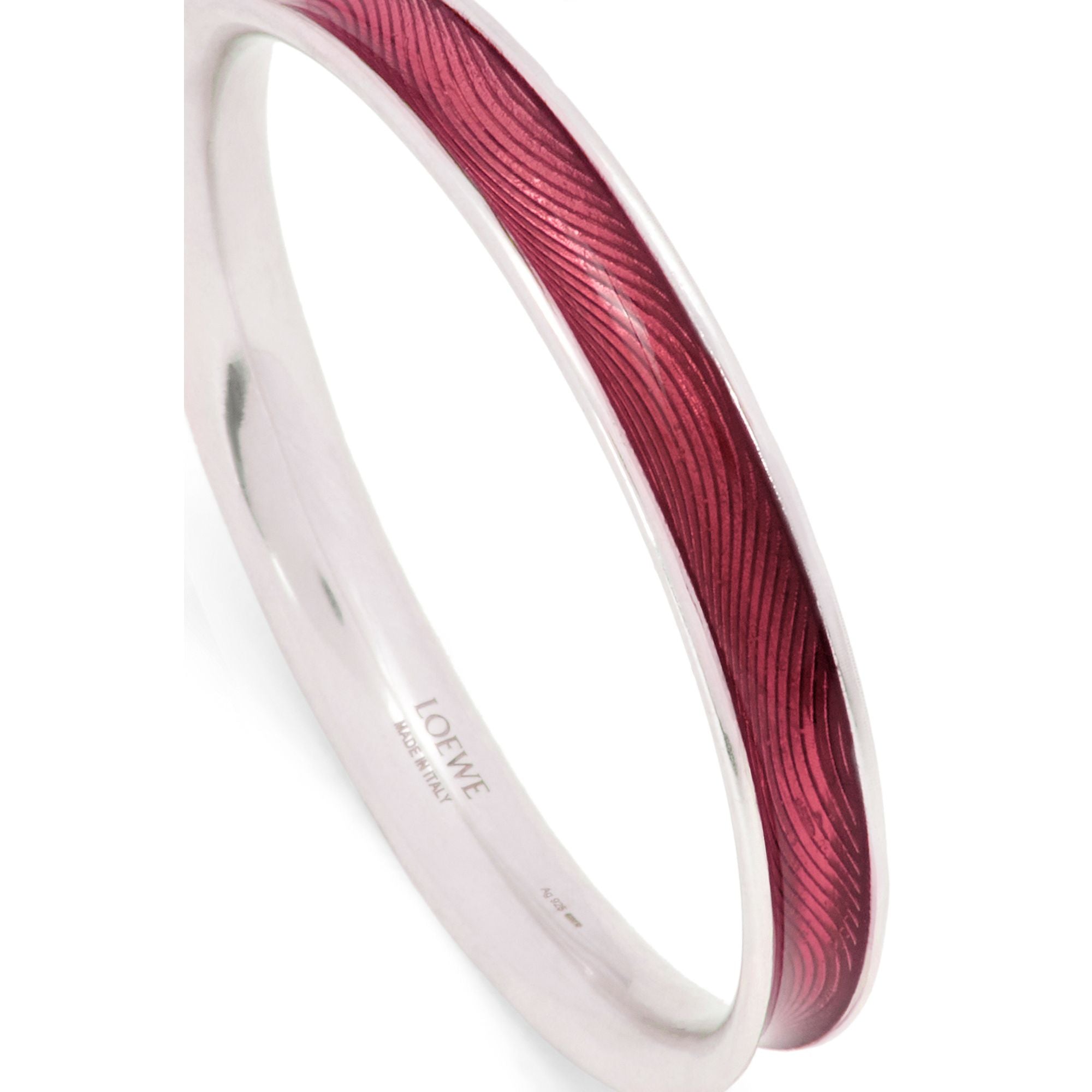 Women Guilloche Wave Bangle - Fuchsia