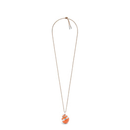 Women Orange Pendant Necklace - Silver
