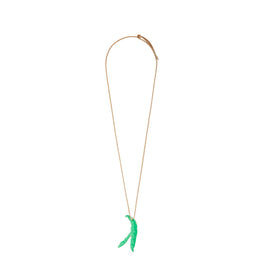 Women Fava Beans Pendant Necklace - Silver