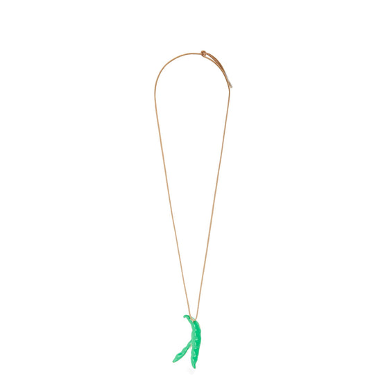 Women Fava Beans Pendant Necklace - Silver