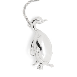 Women Penguin Locket Necklace - Silver