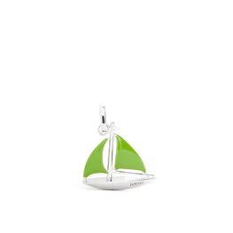 Women Sailboat Charm - Silver/White/Green