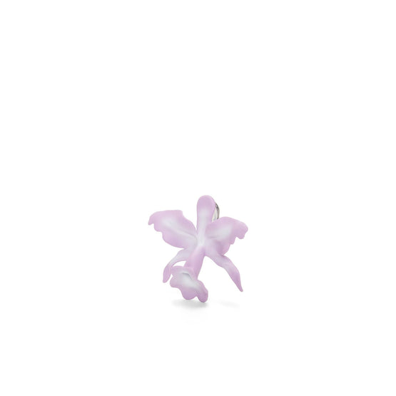 Women Orchid Clip Single Earring - Pink/Silver