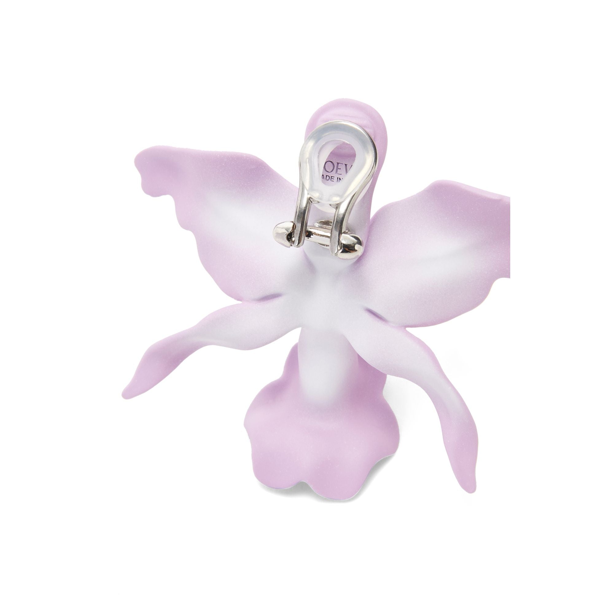 Women Orchid Clip Single Earring - Pink/Silver