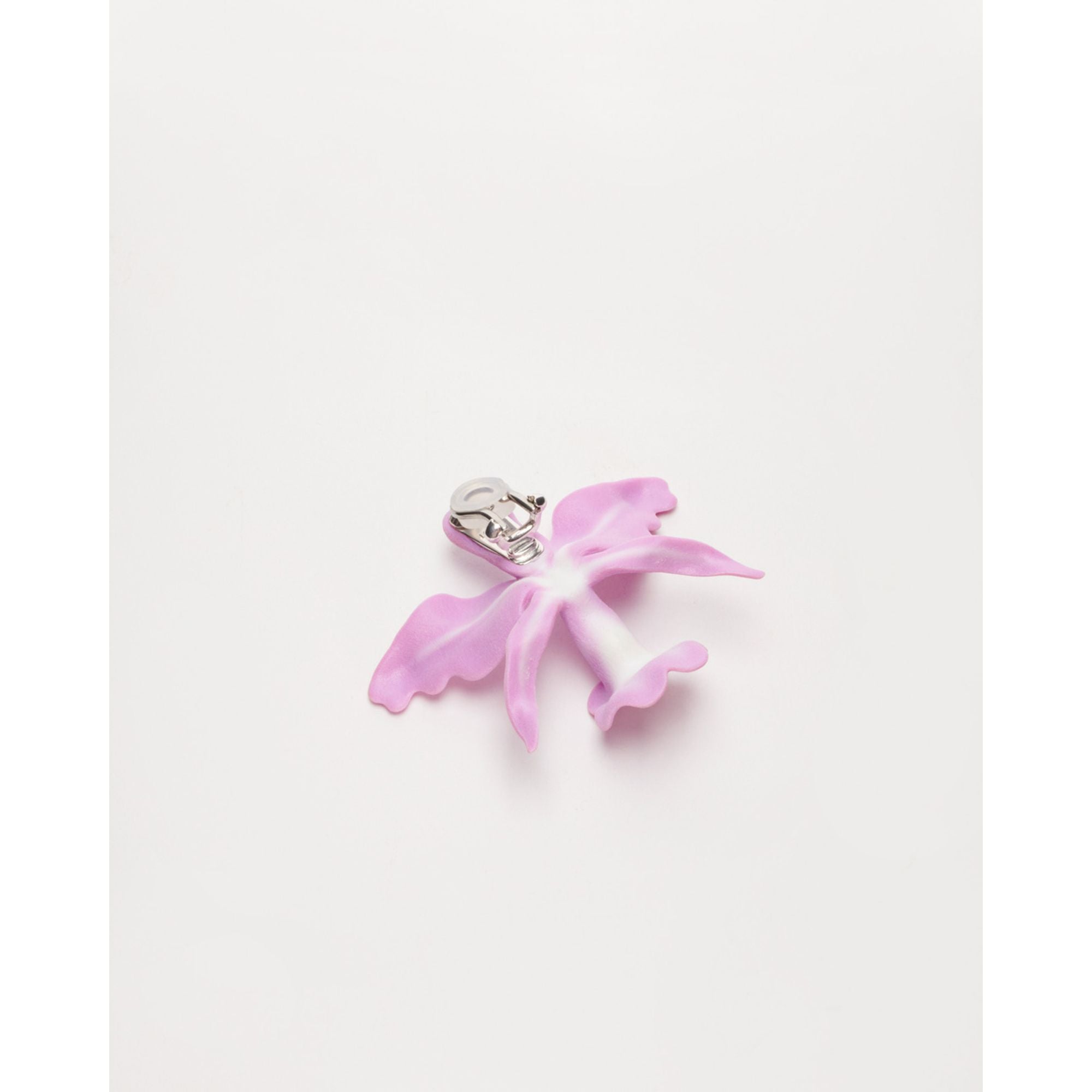 Women Orchid Clip Single Earring - Pink/Silver