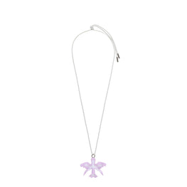 Women Orchid  Necklace - Pink/Silver