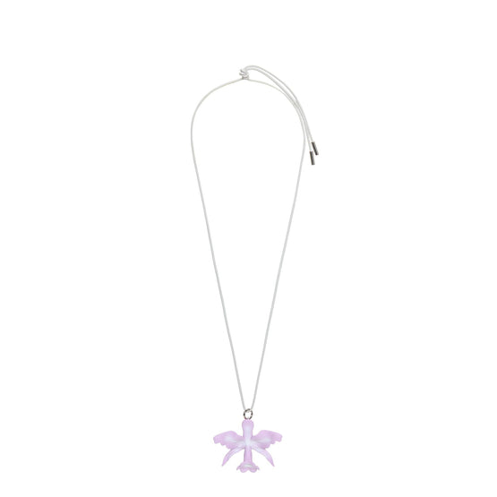 Women Orchid  Necklace - Pink/Silver