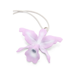 Women Orchid  Necklace - Pink/Silver