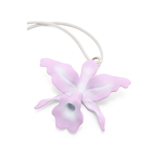 Women Orchid  Necklace - Pink/Silver