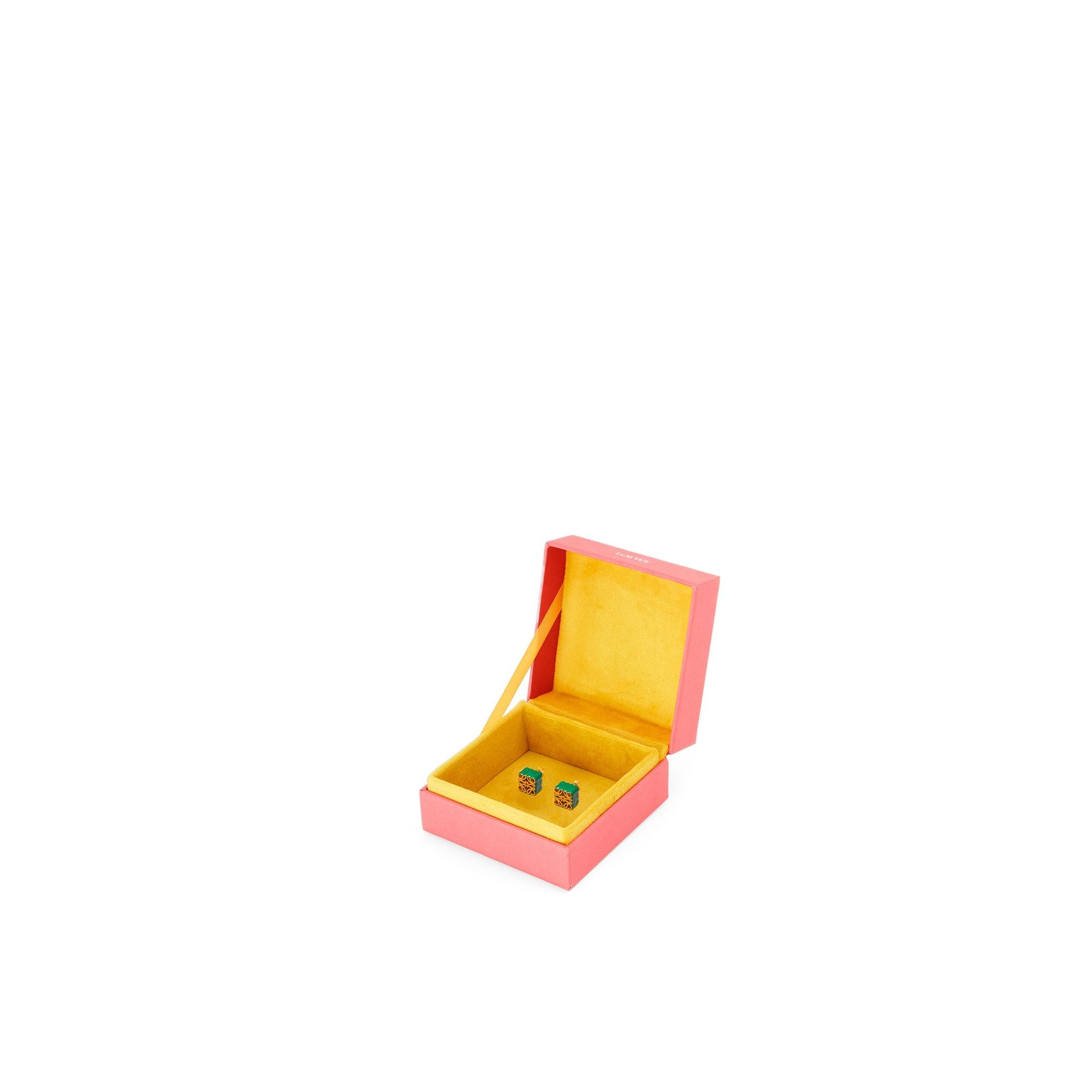 Women Anagram Stud Earrings - Bright Green