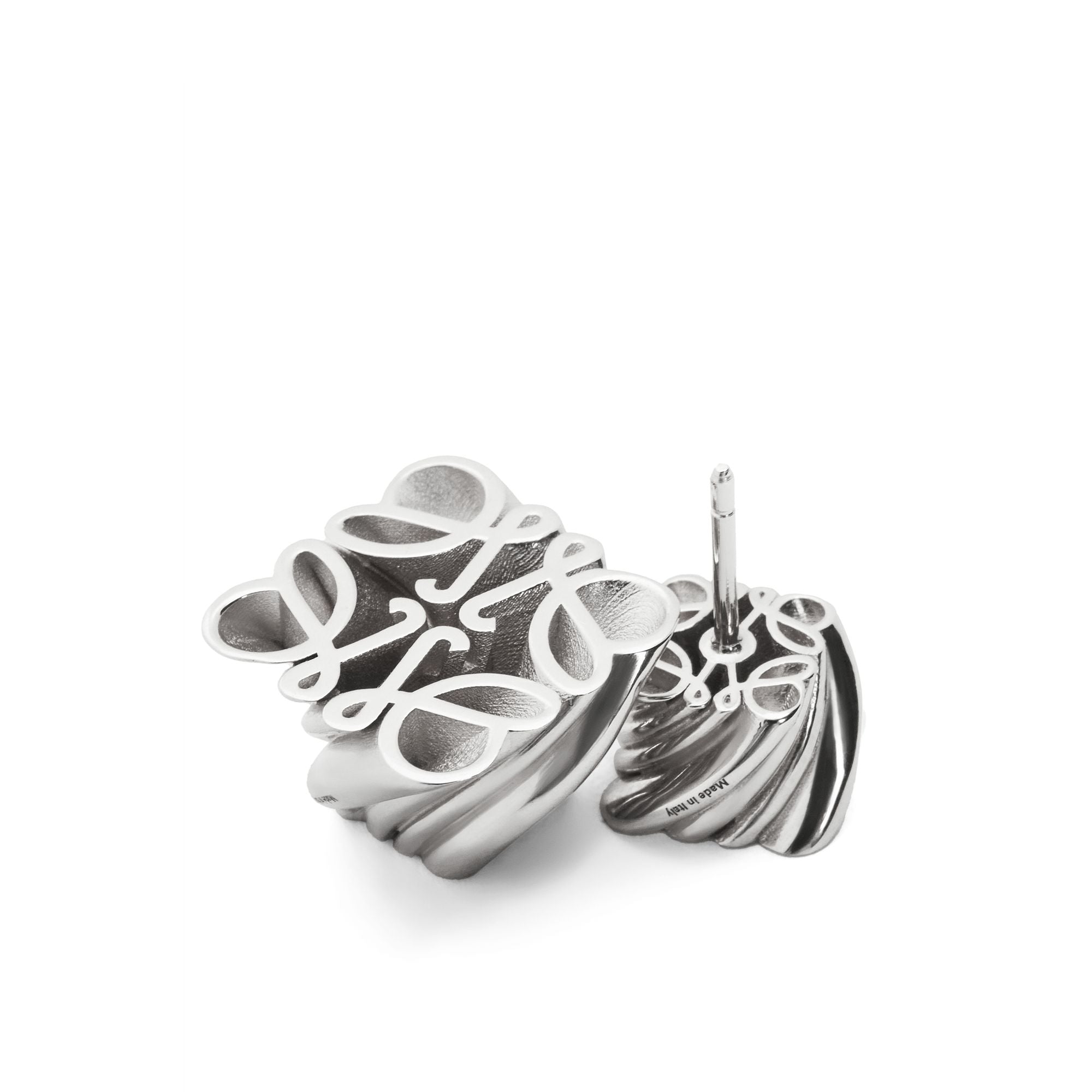 Women Twisted Anagram Single Earring - Silver
