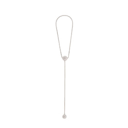 Women An. Pebble Stone Adj. Necklace - Silver/Green