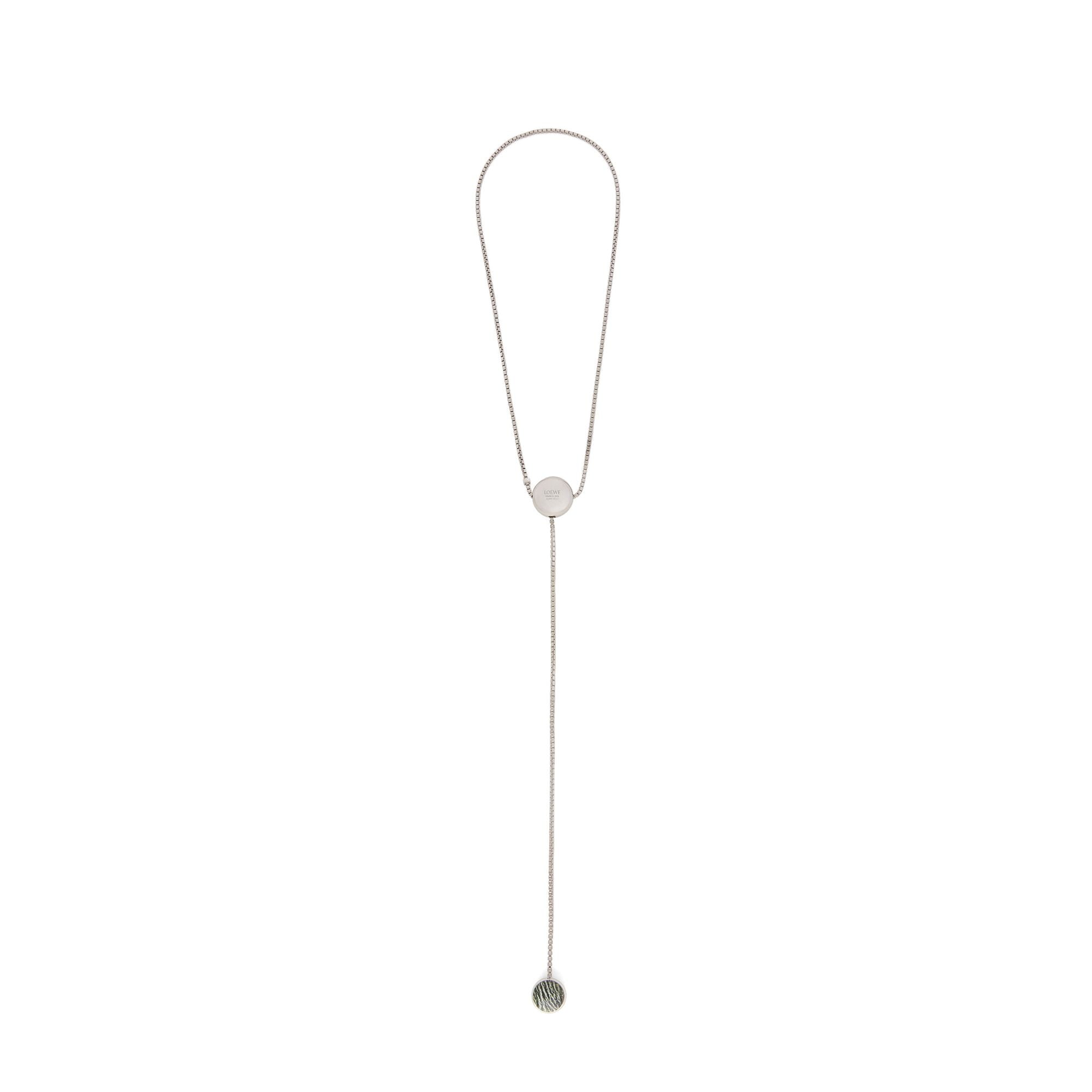 Women An. Pebble Stone Adj. Necklace - Silver/Green