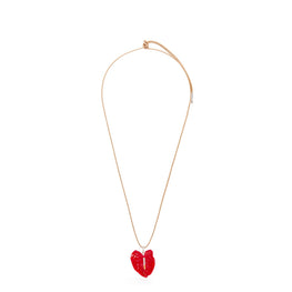 Women Anthurium Pendant Necklace - Red